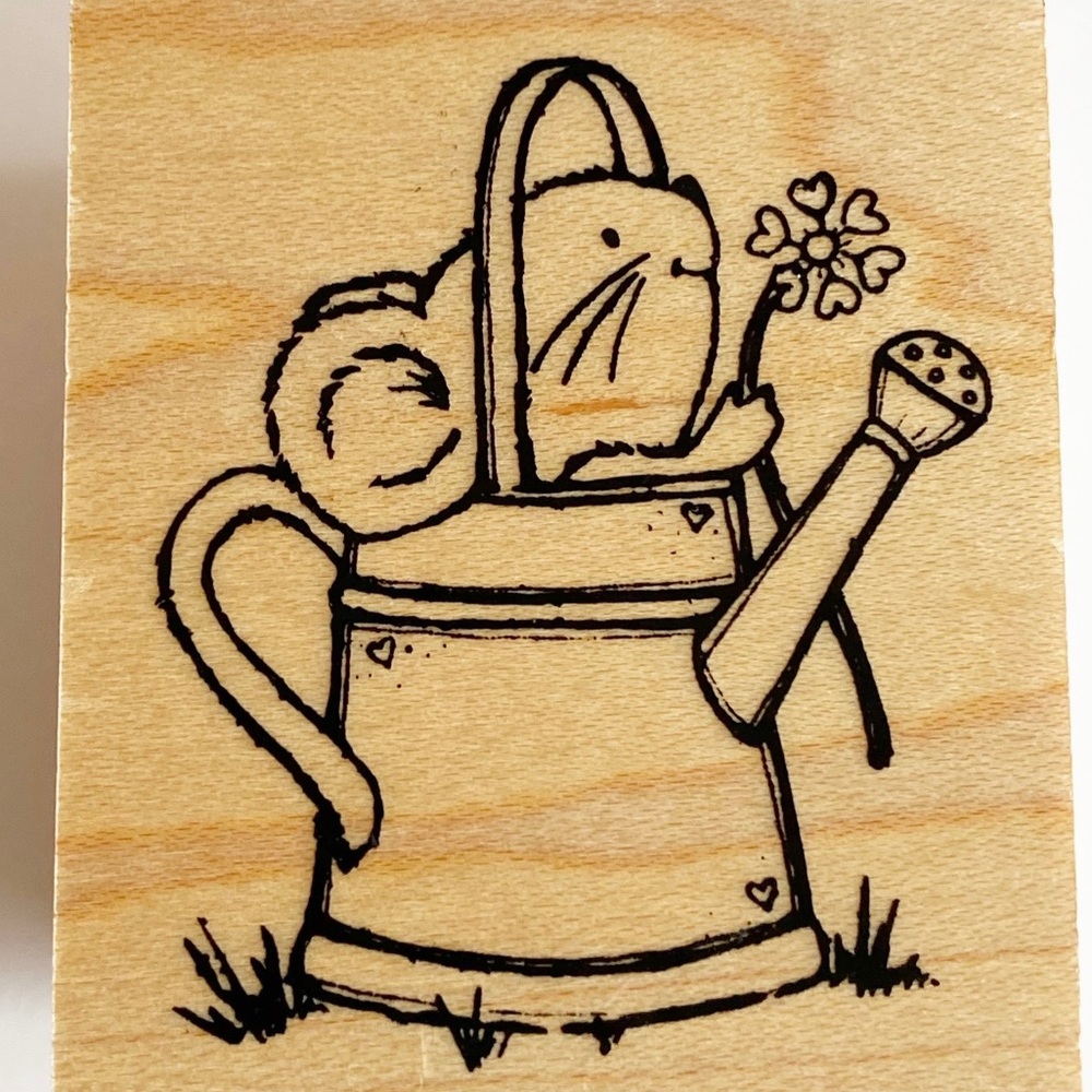 Great Impressions Rubber Stamp Mouse With Flower